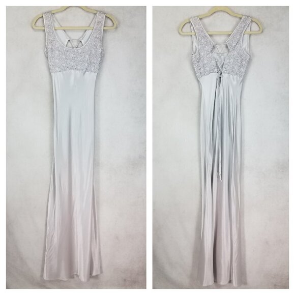 Cache Size 5-6 90s Designer Vintage Sleeveless Formal Maxi Dress Tie back - Picture 1 of 10